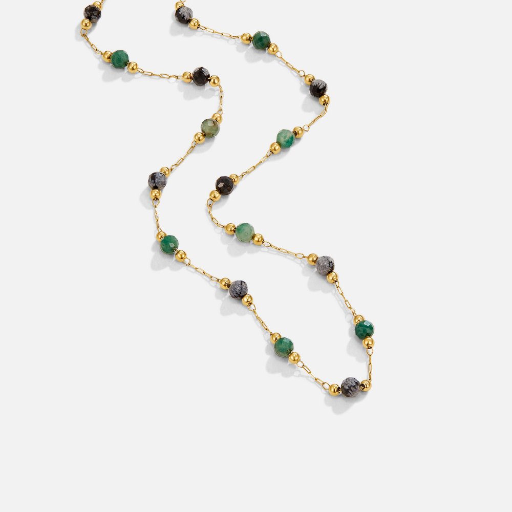Lulu lesný collier en pierres s perlami