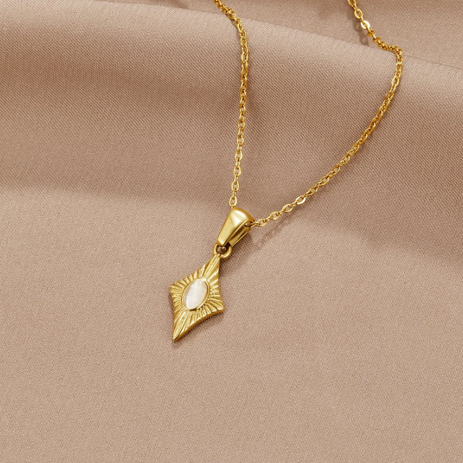 Luna Blanc opálový Collier doré