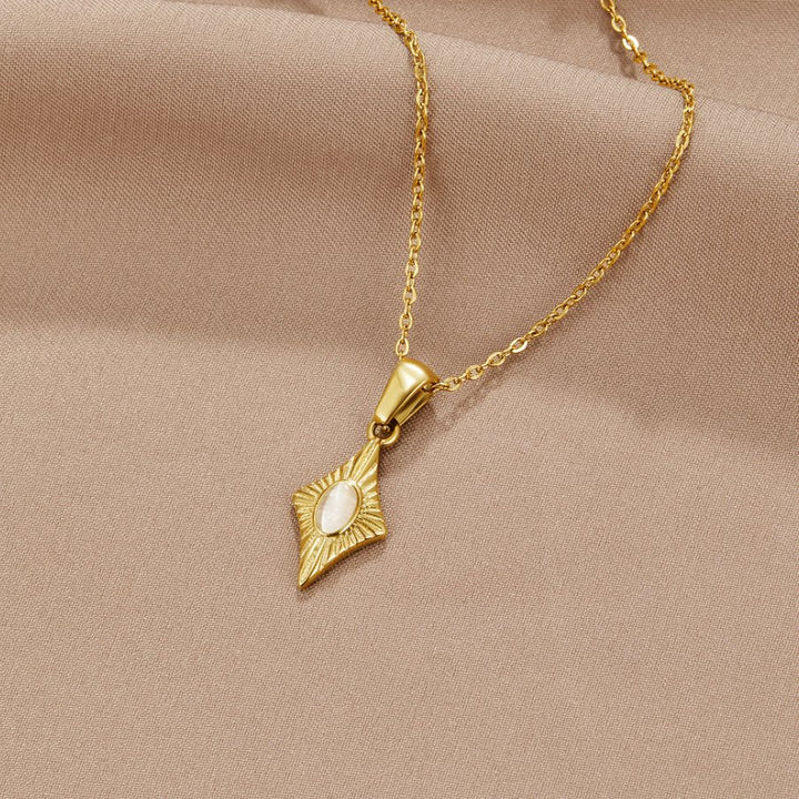 Luna Blanc opálový Collier doré