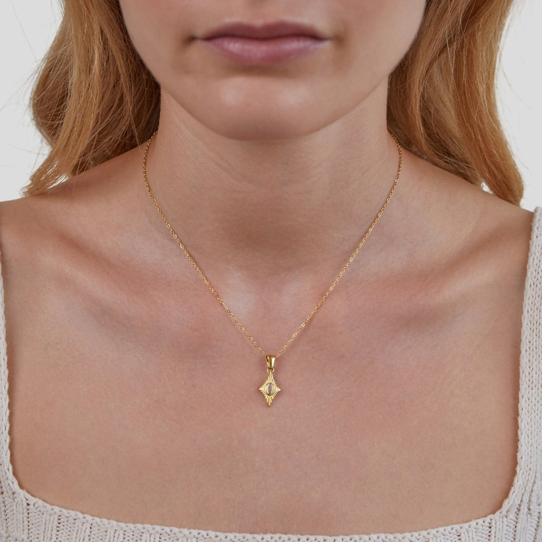 Luna Blanc opálový Collier doré