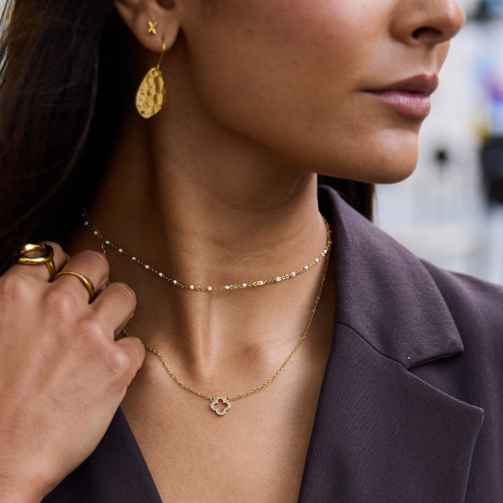 Luxusný Kryštálový Štvorlístkový collier