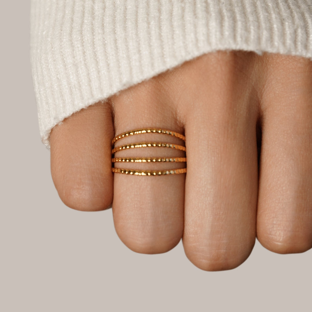 Bague Madison 18K texturée