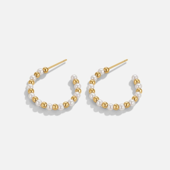 Boucles d’oreilles Maia dorées avec perles