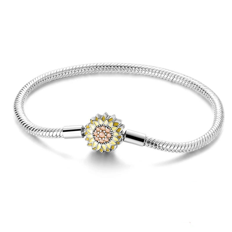 Bracelet avec Charm Tournesol Jaune