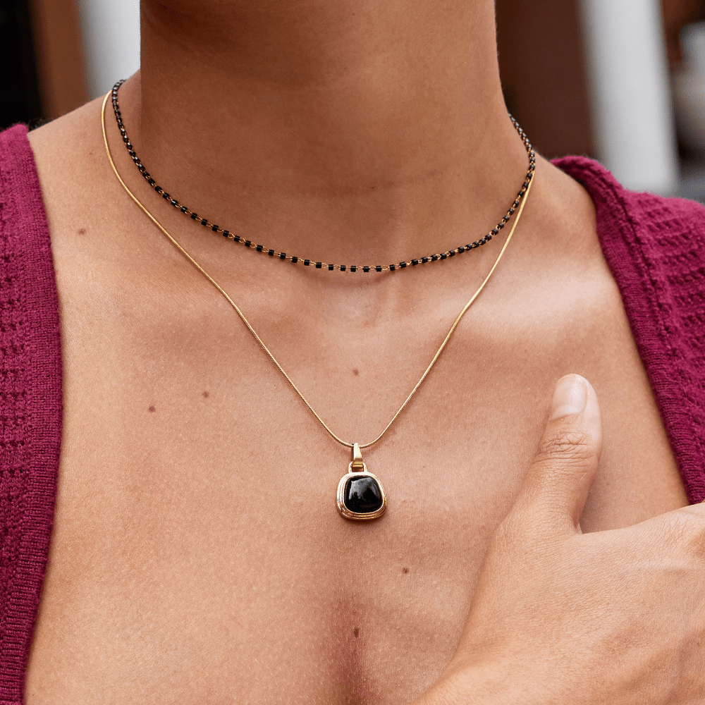 Collier z čiernych perál Maisie