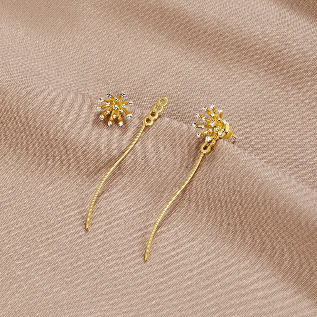 Boucles d’oreilles dorées 18K Dandelion Faites un vœu