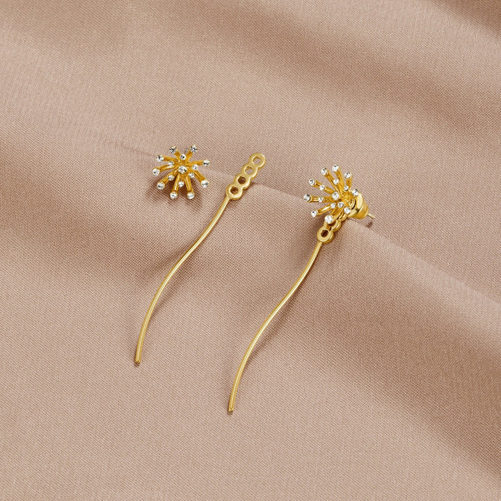 Boucles d’oreilles dorées 18K Dandelion Faites un vœu