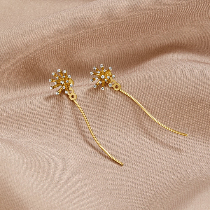 Boucles d’oreilles dorées 18K Dandelion Faites un vœu
