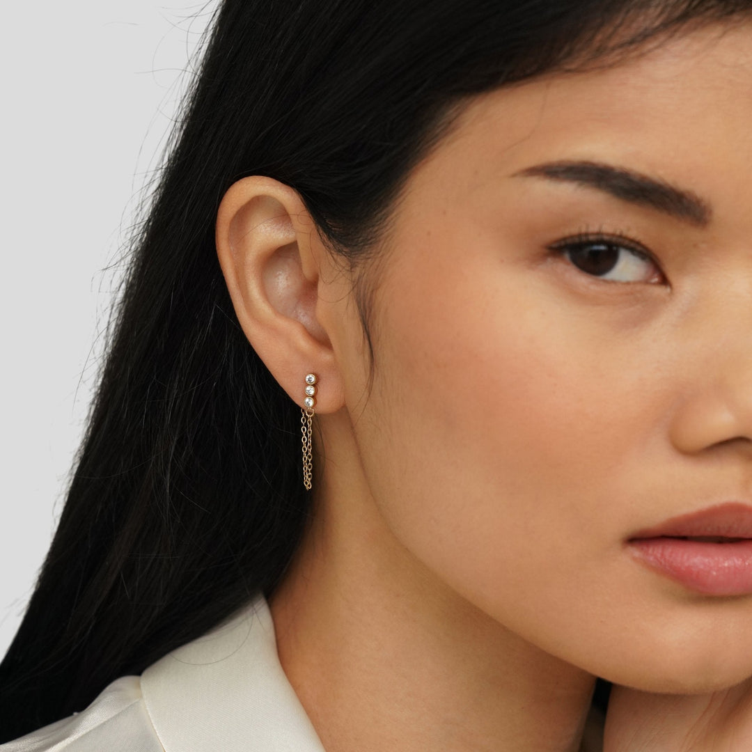 Boucles d’oreilles Mara à chaîne en cristal