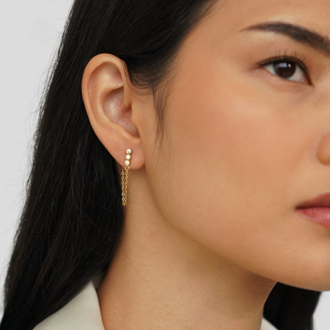 Boucles d’oreilles Mara à chaîne en cristal