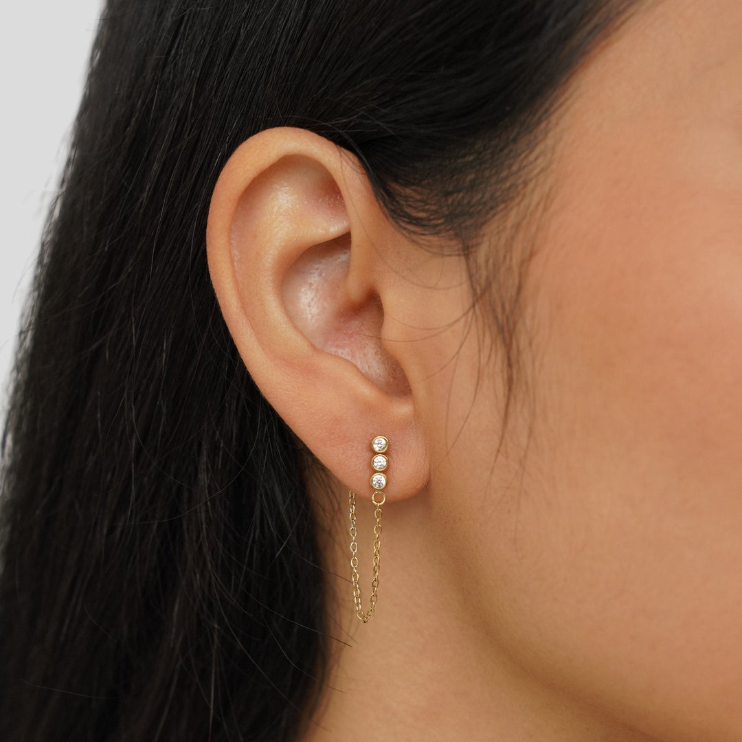 Boucles d’oreilles Mara à chaîne en cristal