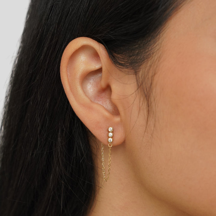 Boucles d’oreilles Mara à chaîne en cristal