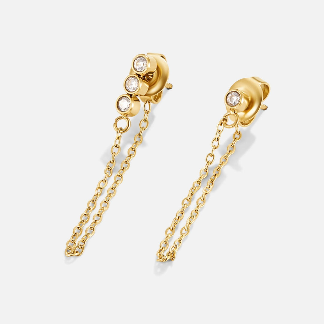 Boucles d’oreilles Mara à chaîne en cristal