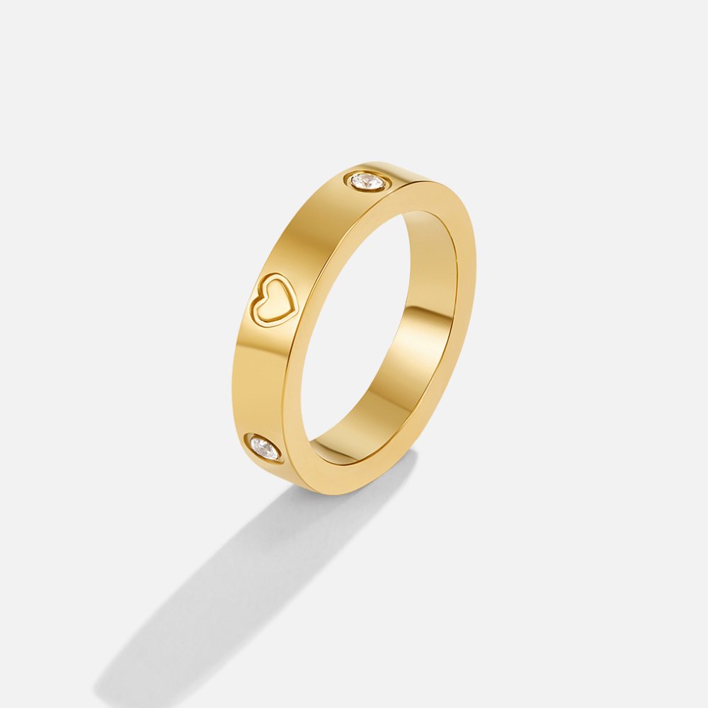 Bague dorée Mari cœur