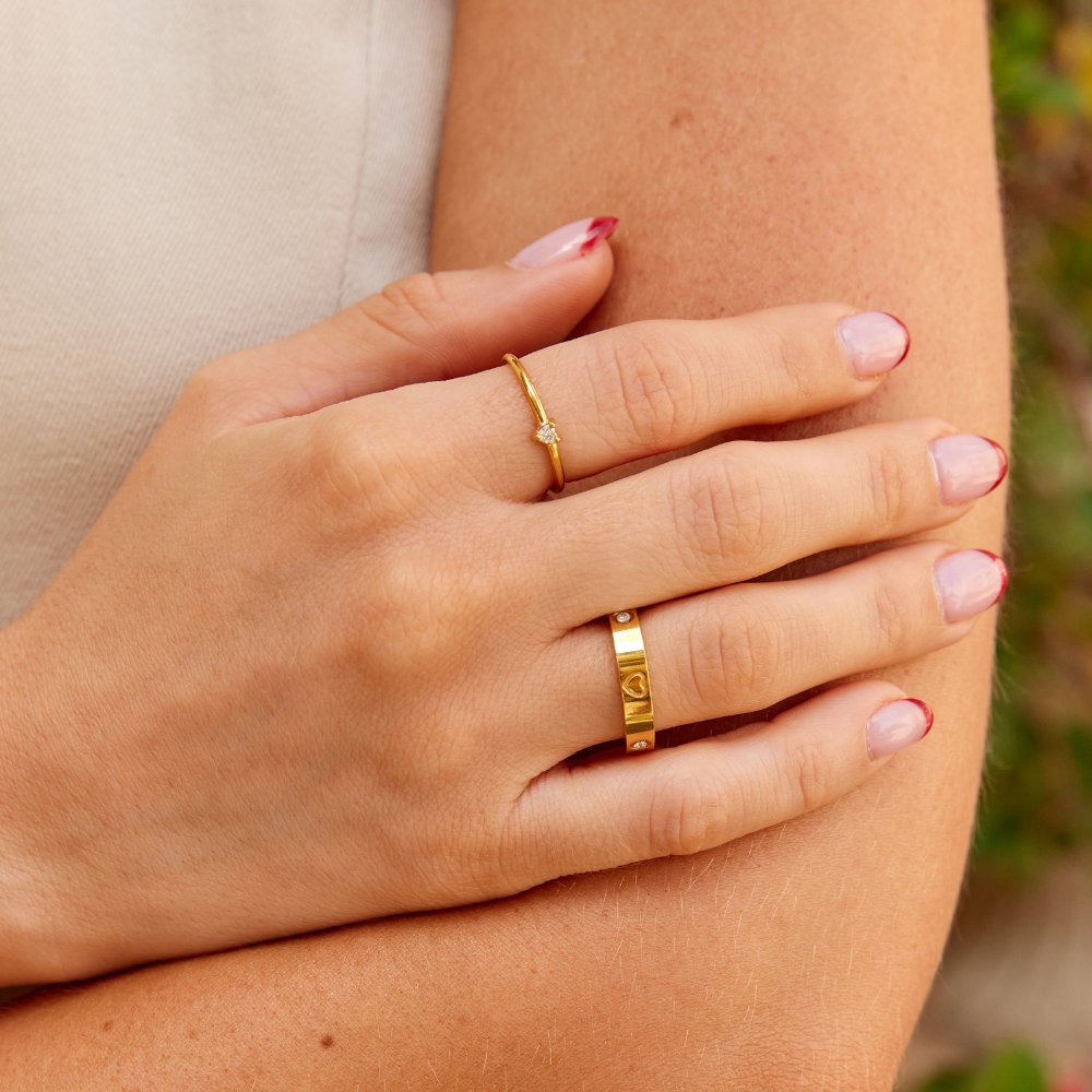 Bague dorée Mari cœur