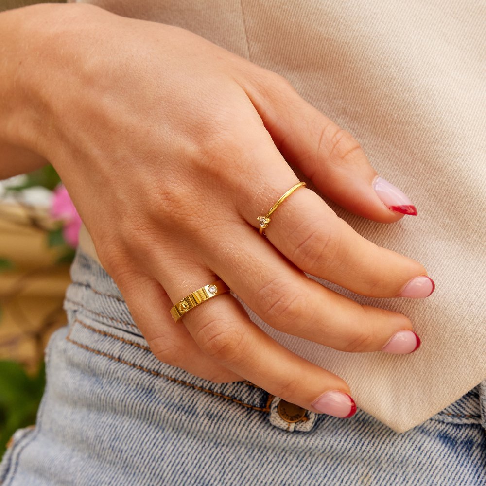 Bague dorée Mari cœur