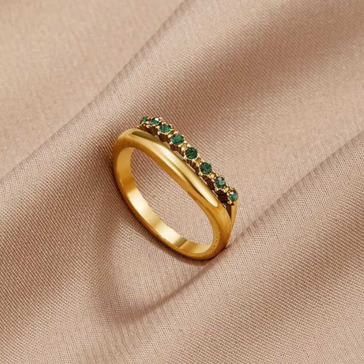 Bague Marissa émeraude verte texturée