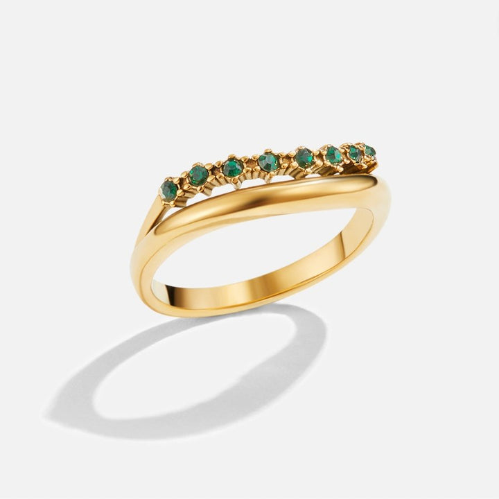 Bague Marissa émeraude verte texturée