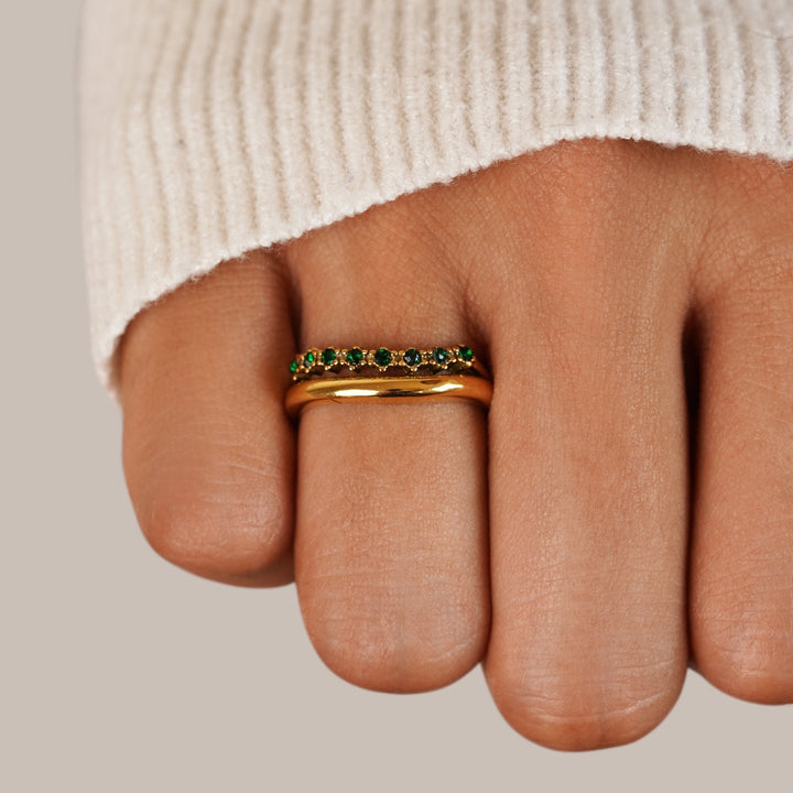 Bague Marissa émeraude verte texturée