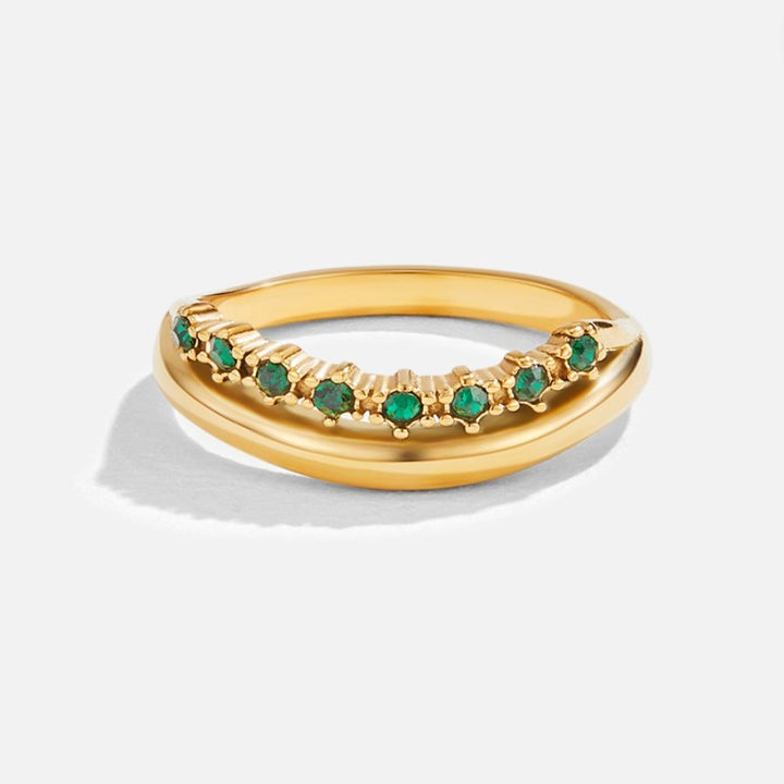 Bague Marissa émeraude verte texturée