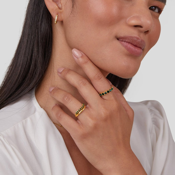 Bague Marissa émeraude verte texturée