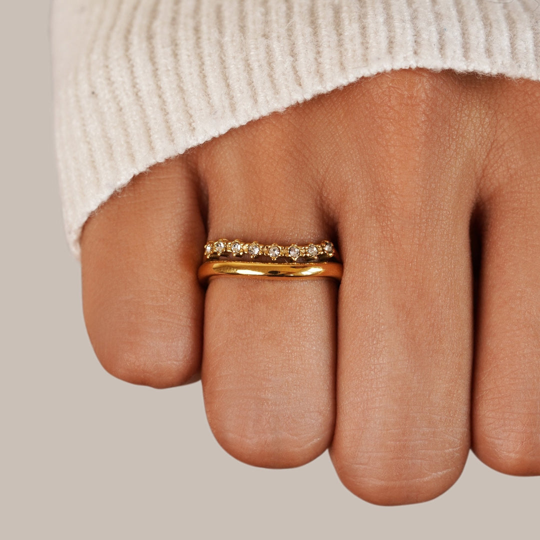 Bague Marissa blanche cristal texturée