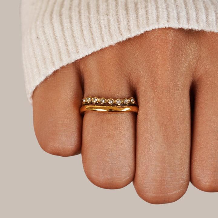 Bague Marissa blanche cristal texturée