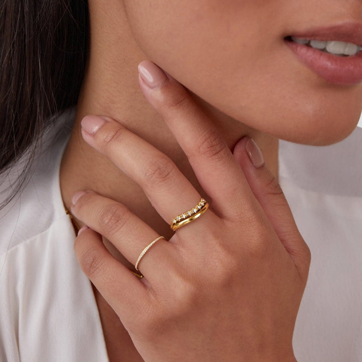 Bague Marissa blanche cristal texturée