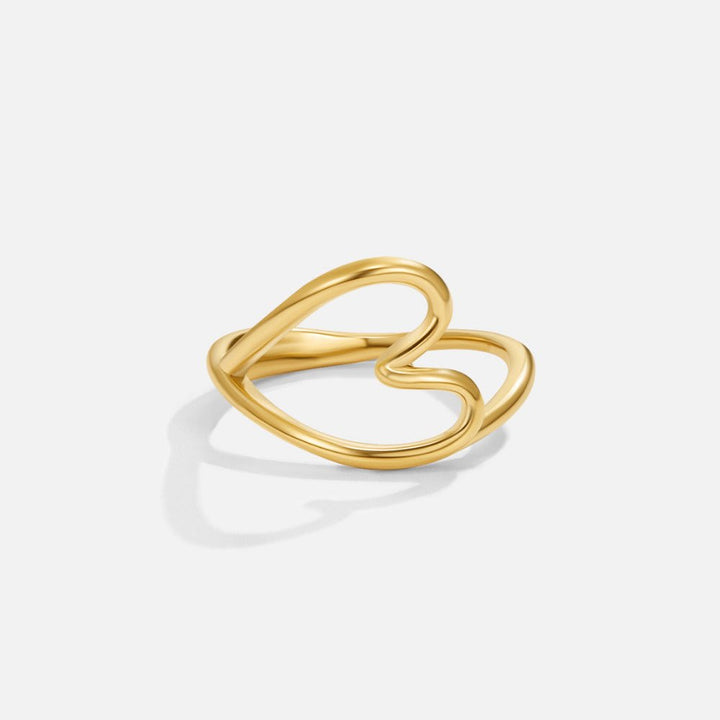 Bague dorée cœur