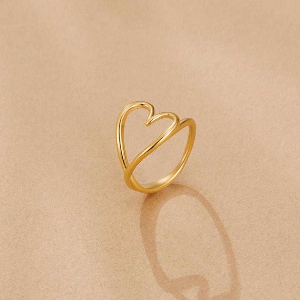 Bague dorée cœur