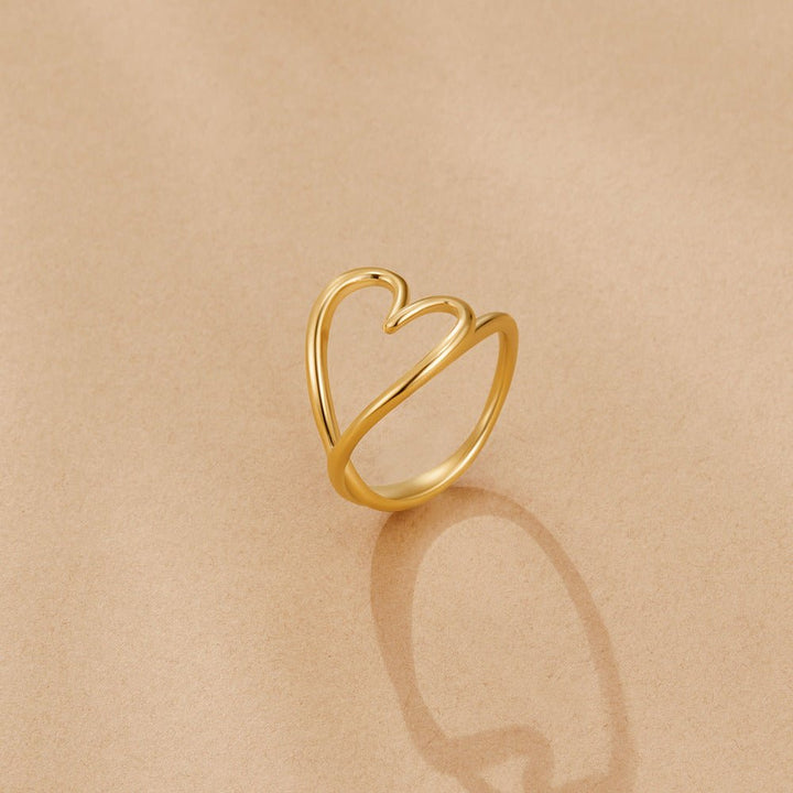 Bague dorée cœur