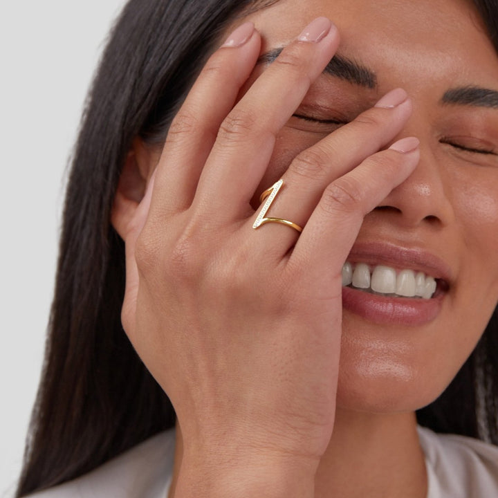 Bague Mila torsadée dorée