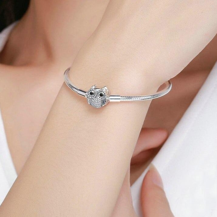 Bracelet Argenté avec Charm Hibou