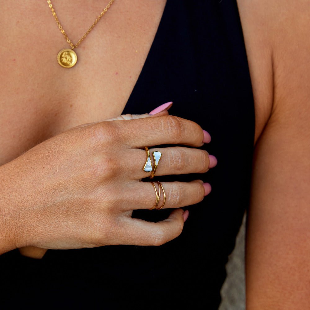 Bague nacre mate nacre coquillage