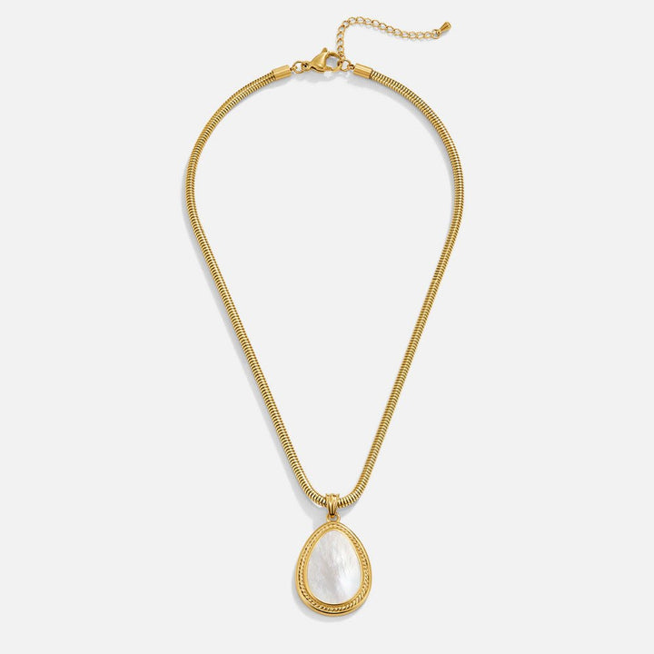 Collier goutte en nacre mate