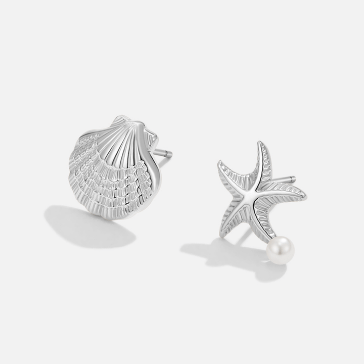 Boucles d’oreilles argentées Naia Coquillage & Étoile de mer