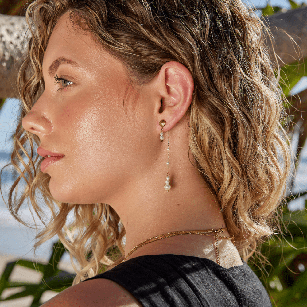 Boucles d’oreilles perles Neesa à pompons