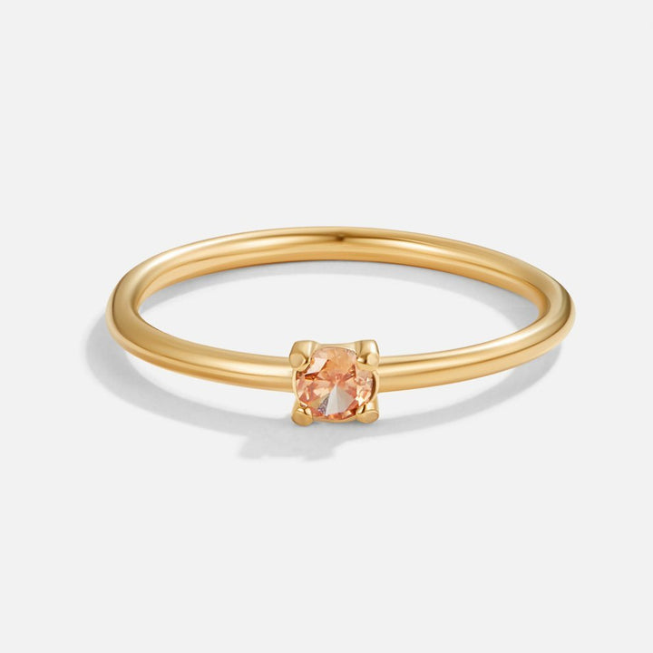 Bague novembre pierre fine 18K dorée