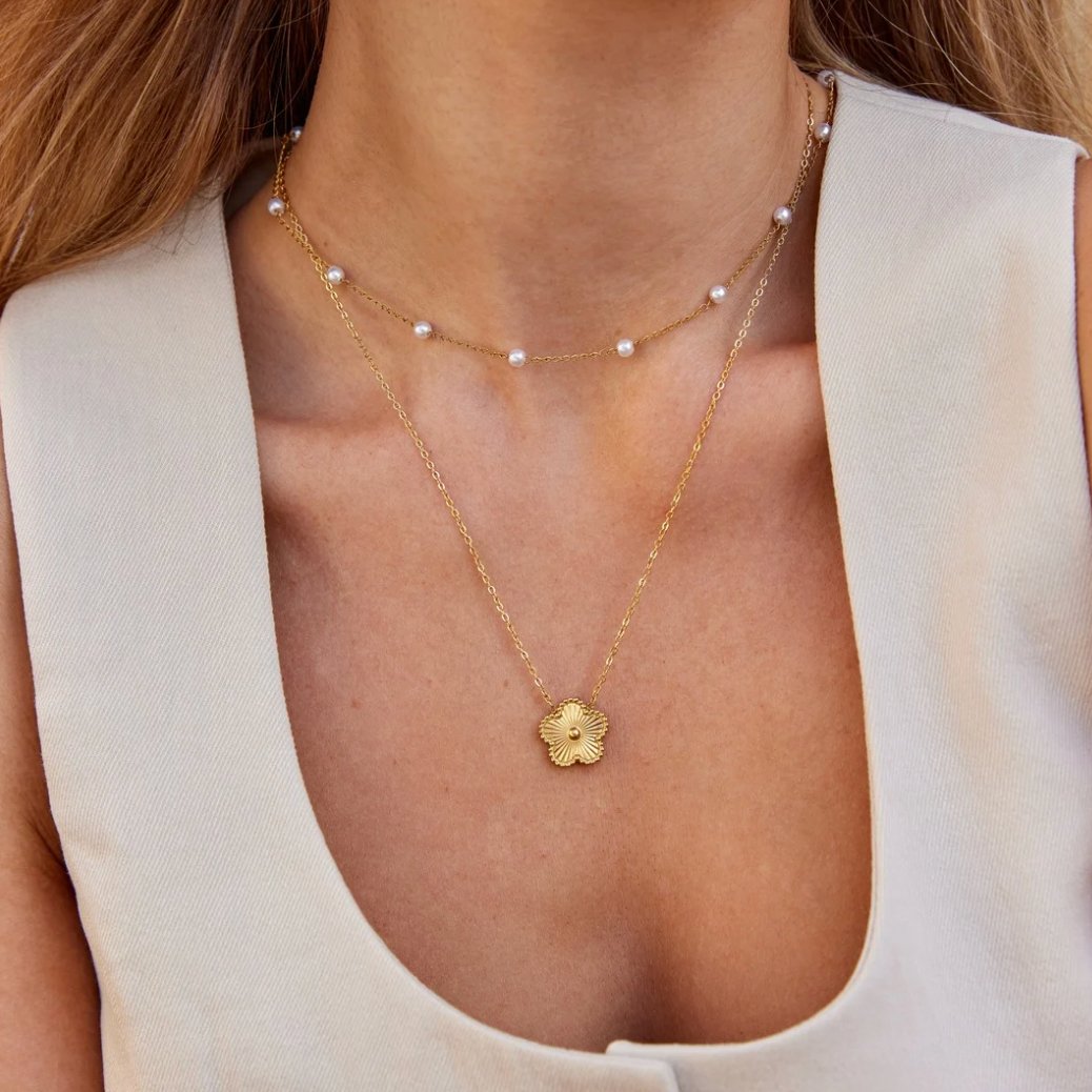 Nura Pearl collier plaqué or 18K