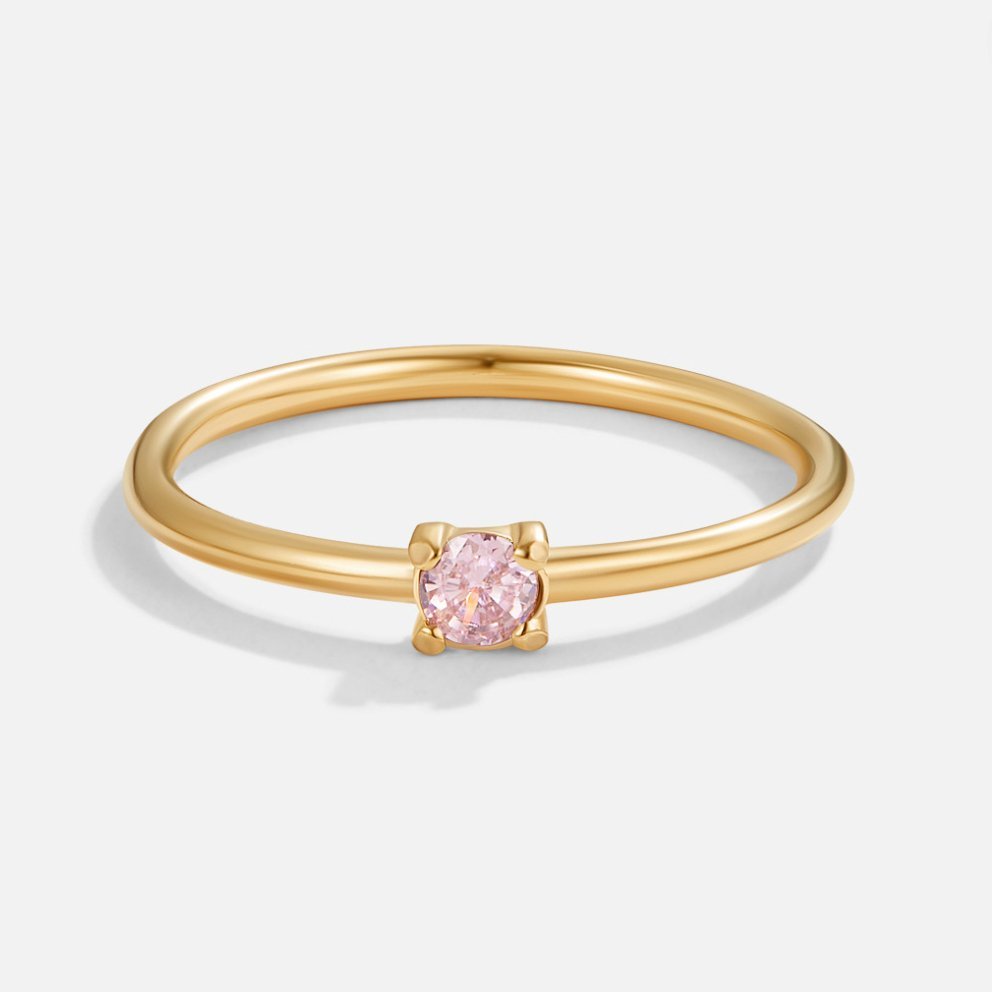Bague octobre pierre de naissance 18K dorée