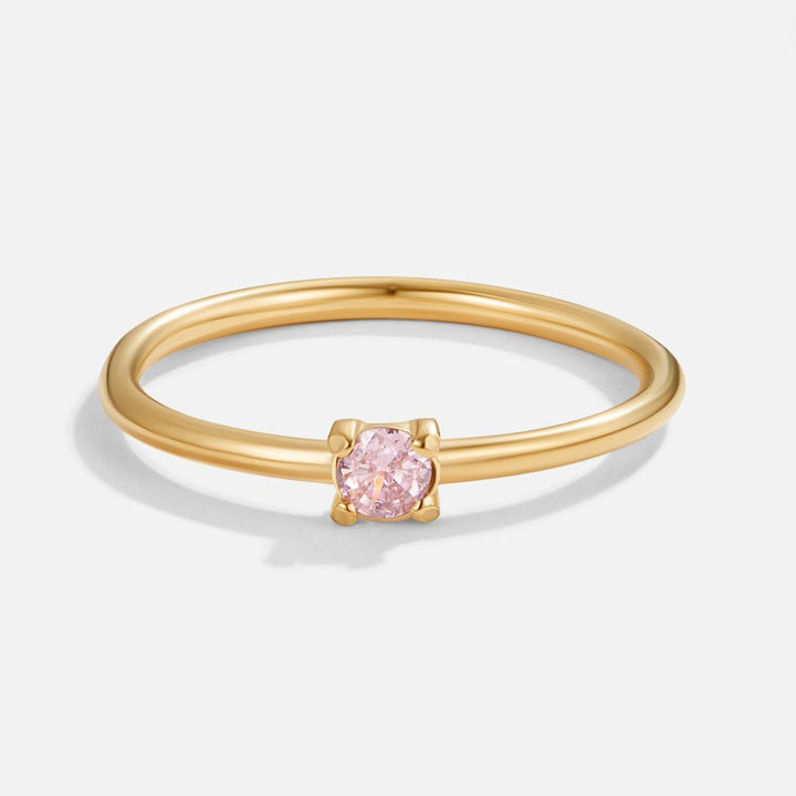 Bague octobre pierre de naissance 18K dorée