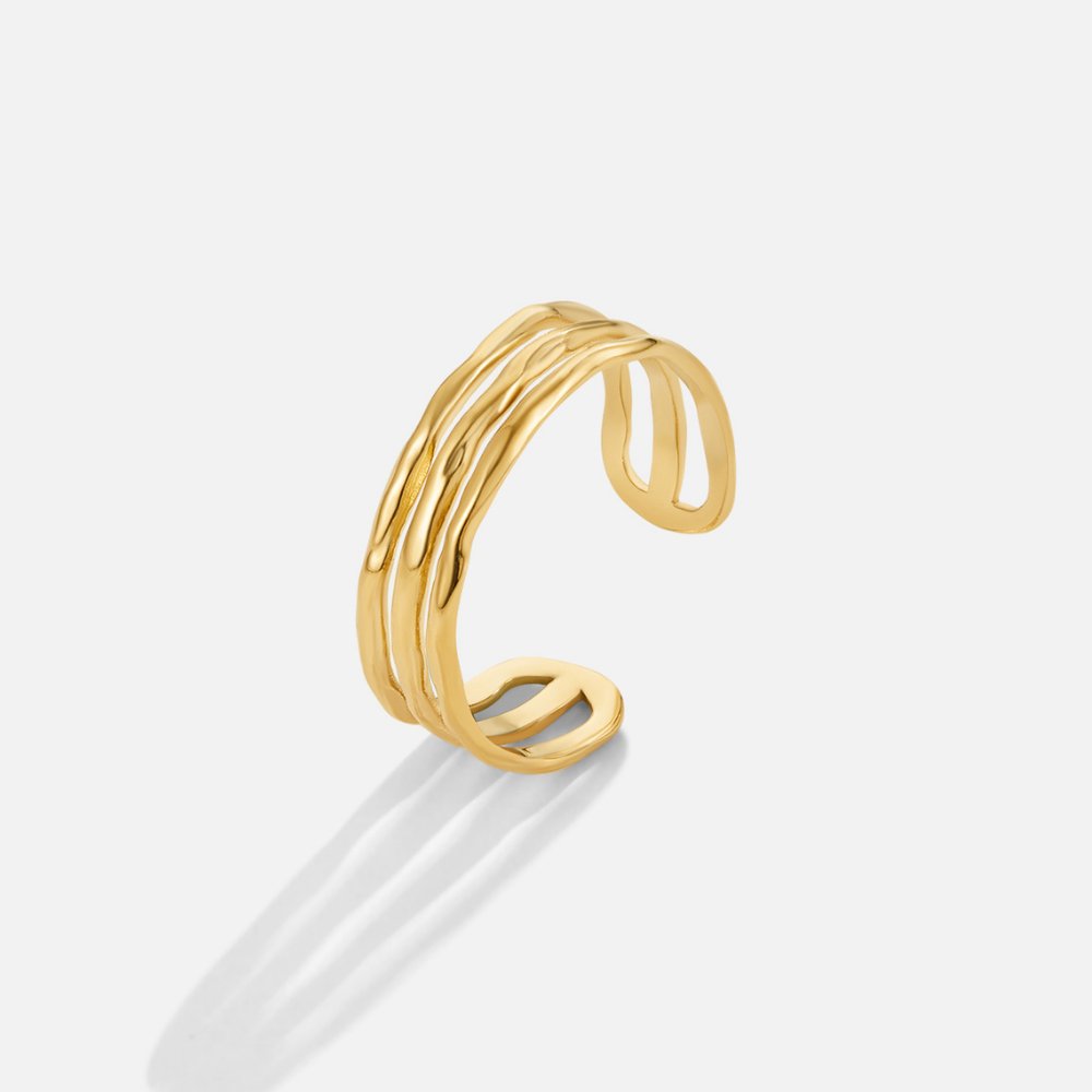 Bague Ohio texturée or