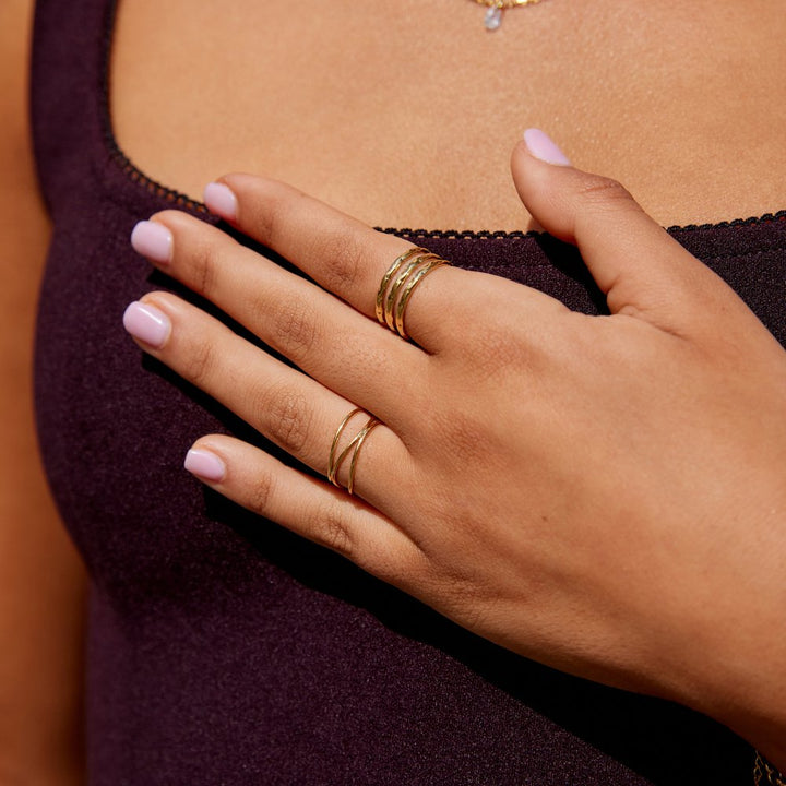 Bague Ohio texturée or
