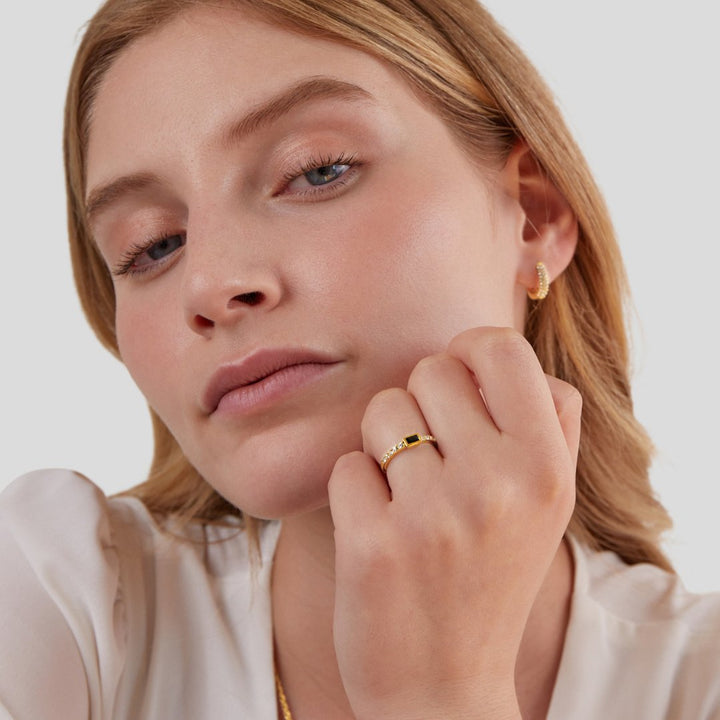 Bague Onyx noire cristal