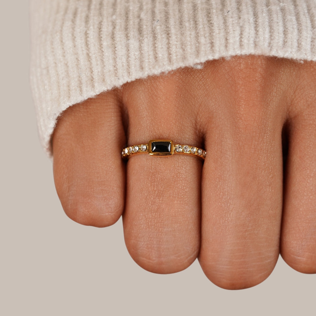 Bague Onyx noire cristal