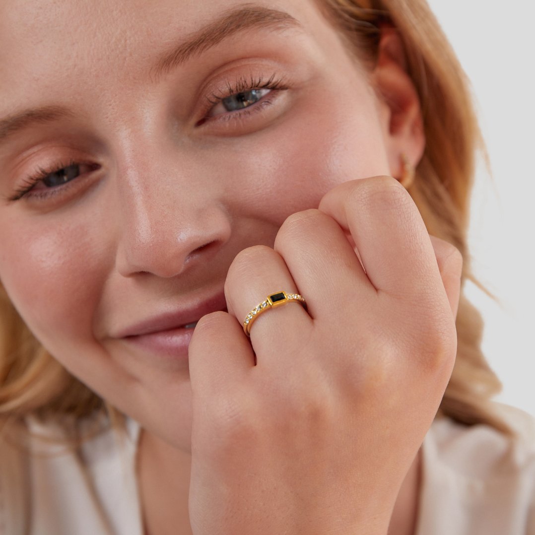 Bague Onyx noire cristal