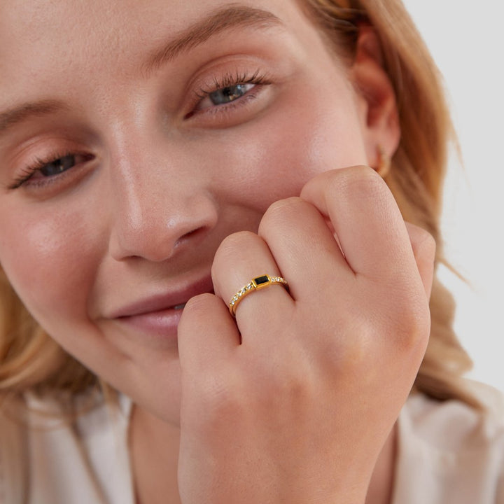 Bague Onyx noire cristal