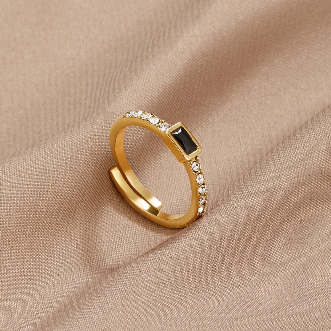 Bague Onyx noire cristal