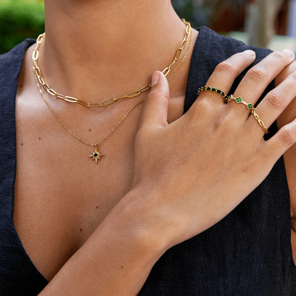 Collier chaîne trombone doré