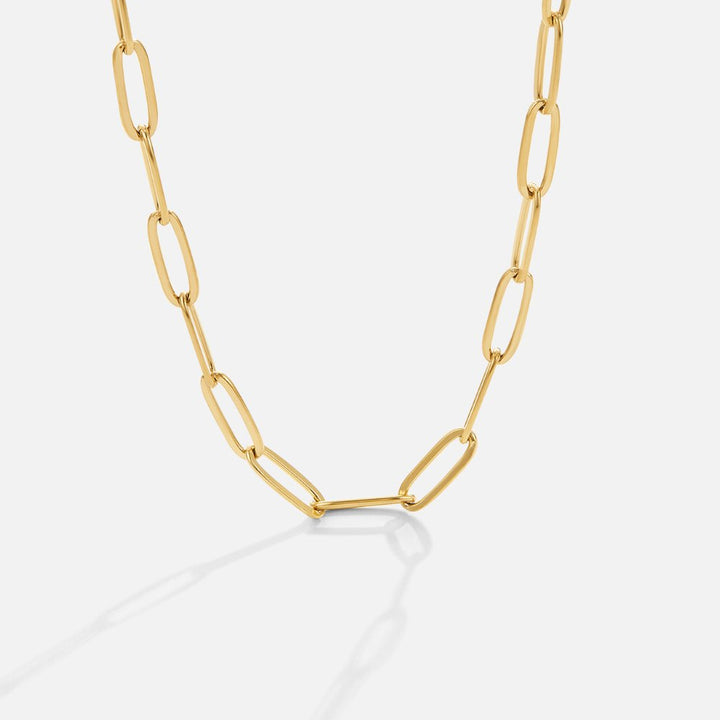 Collier chaîne trombone doré